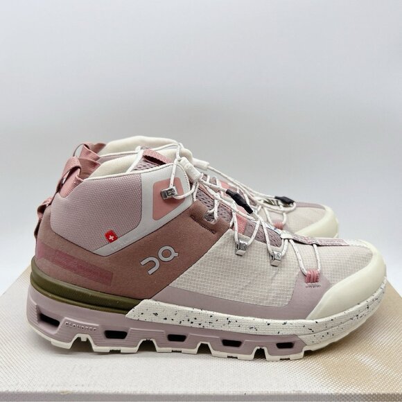 On Cloudtrax Hiking Boot Sneaker Running Shoe Pink Rose/Ivory Womens US 8 - Picture 5 of 12